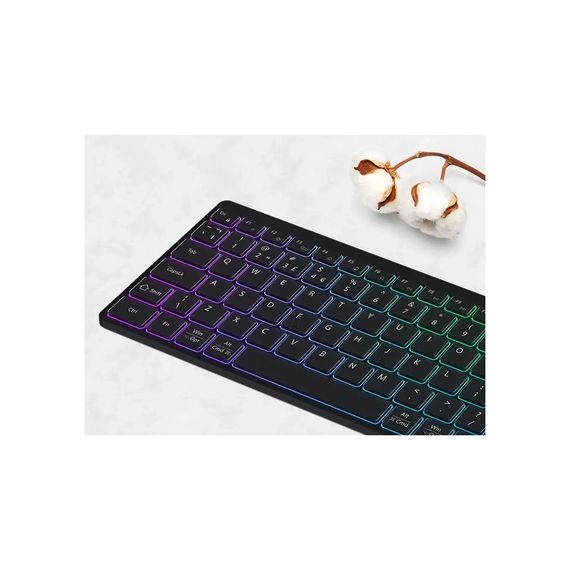 Клавіатура Canyon HKB-W11 Slim Dual Mode Wireless/Bluetooth RGB UA Black (CNS-HBTK11B) | Зображення 8