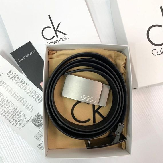 Двухсторонній чоловічий ремінь з двома пряжками Calvin Klein чорний | Зображення 3