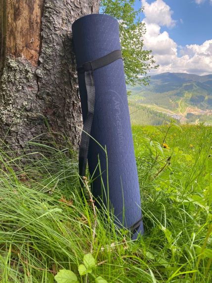 Килимок для йоги та фітнесу PowerPlay 4150 TPE Premium Performance Mat Синій (183x61x0.6) | Зображення 3