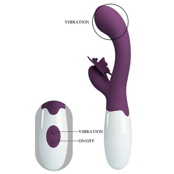 Вибратор - Pretty Love Butterfly Kiss Vibrator Dark Purple sexstyle | Зображення 7