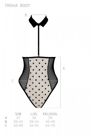 Еротичне боді Passion TRISHA BODY, S/M, beige, з відкритими чашками | Зображення 4