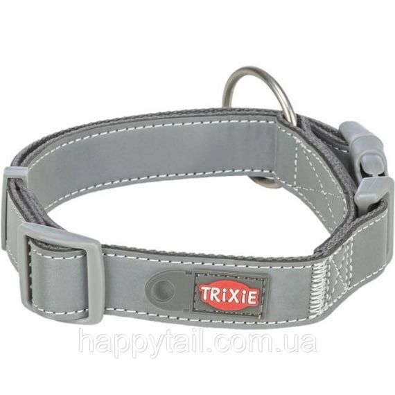 Светоотражающий ошейник для собак Trixie Premium Reflect регулируемый S-M 30-45 см Графитовый