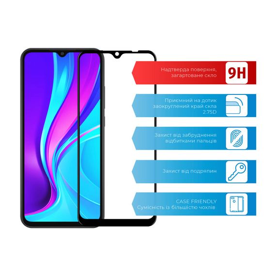 Скло захисне ACCLAB Full Glue Xiaomi Redmi 9A/9C (1283126508820) | Зображення 1