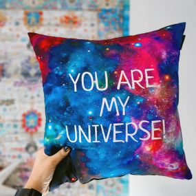 Подушка габардинова з принтом You are my universe! 40x40 см (4P_15L066)