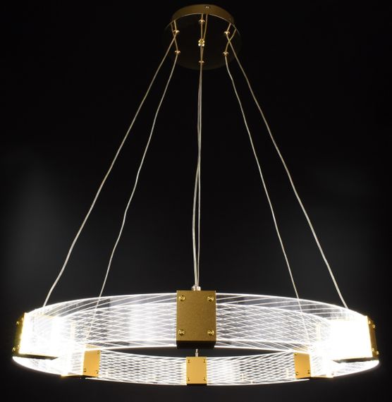 Люстра світлодіодна підвісна LED світильник для квартири на стелю лед 26904 Золото 40-150х80х80 см. | Зображення 8