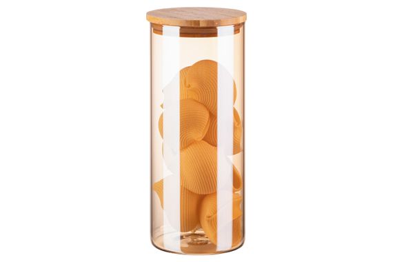 Банка для зберігання ARDESTO Golden Moon, 1000мл, скло, бамбук, кругла, золотистий (AR1310BLRG) | Зображення 1