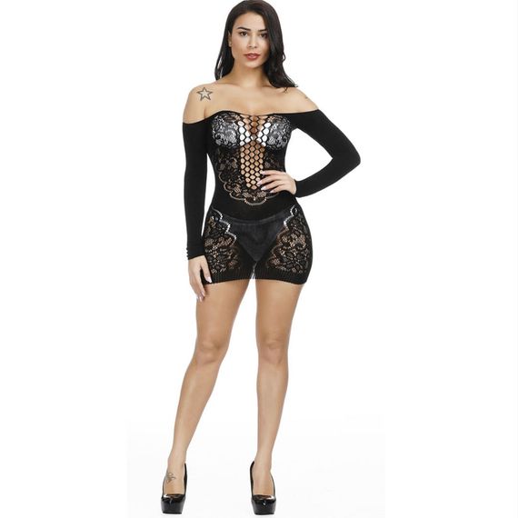 Пеньюар-Сітка Babydoll 44 Чорний w317 | Зображення 5