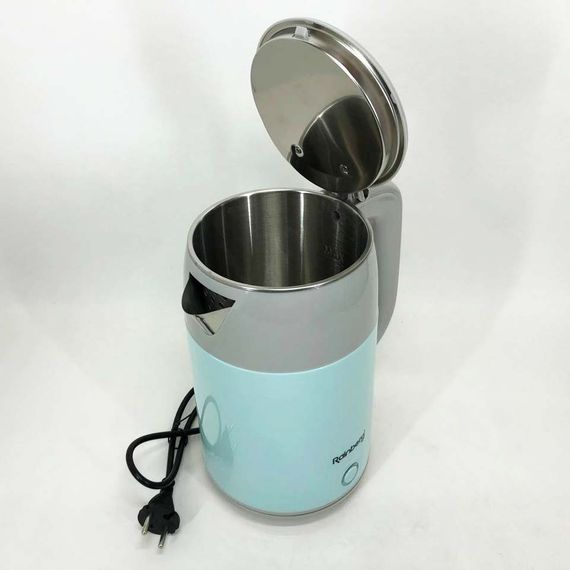 Електрочайник дисковий Rainberg RB-2244 2000 Вт 2л, стильний електричний чайник. VJ-761 Колір: блакитний | Зображення 4