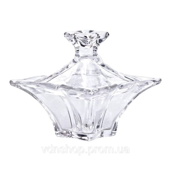 Цукорниця з кришкою 8.5×8.5×8.5 см ваза цукорниця квадратна скляна HP-4-116 | Зображення 2