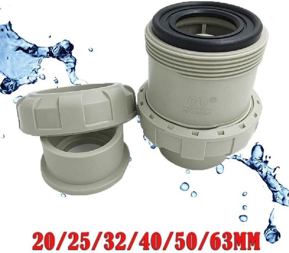 Зворотний клапан 32 мм, сірий, PVC, для води, пральної машини, посудомийної машини, захист від протікання, SagaSave | Зображення 3