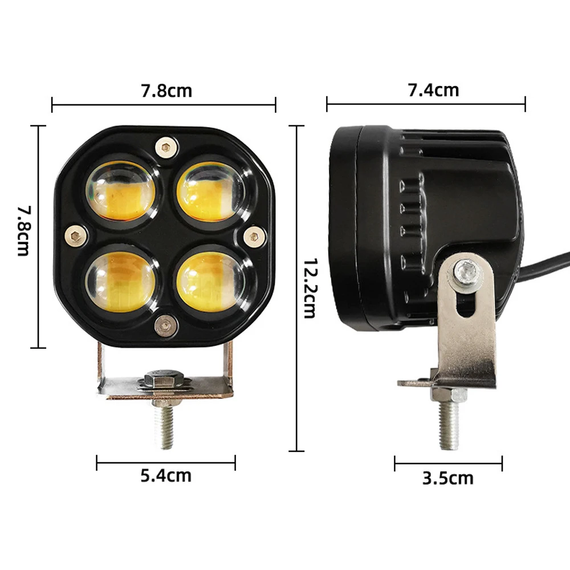Универсальная противотуманная бело желтая фара LED ПТФ Terra JR 40 W, линза 5D | Зображення 2