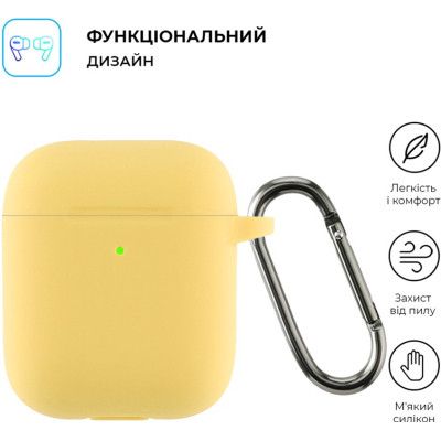 Чехол для наушников Armorstandart Ultrathin Silicone Case With Hook для Apple AirPods 2 Yellow (ARM59696) | Зображення 1