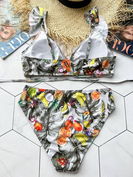 Роздільний купальник з спідничкою Plus Size з квітковим принтом | Зображення 9
