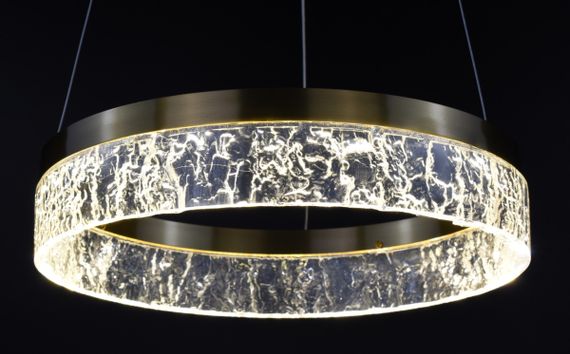 Люстра світлодіодна підвісна LED світильник для квартири на стелю лед 26767 Латунь 30-150х40х40 см. | Зображення 7