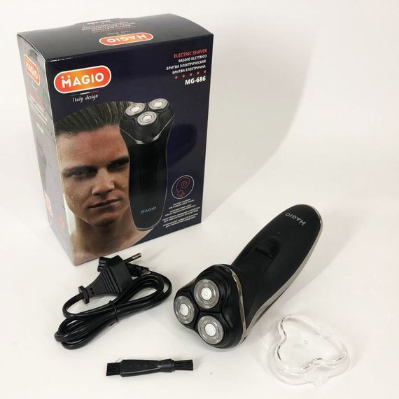 Электробритва мужская беспроводная MAGIO MG-686, Электрическая бритва со встроенным аккумулятором WA-22 | Зображення 1
