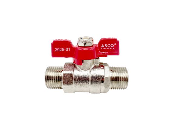Кран кульовий Nickel PRO PN40 1/2" ЗЗ червоний метелик ASCO 1/26 | Зображення 2