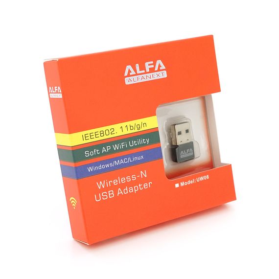 Бездротовий мережний адаптер Wi-Fi-USB LV-UW06RK-ALFA, RTL8188, 802.11bgn, 150Mbps, 2.4GHz, Win10/8.1/8/7/XP, Mac OSX 10.7~10.10 | Зображення 1
