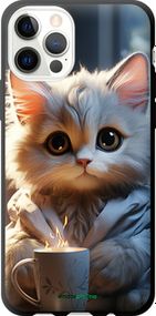 Чохол на iPhone 12 Pro Білий кіт "5646b-2052-2448"