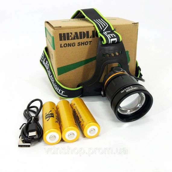 Налобний ліхтар зі зручним ремінцем для голови, Потужний акумуляторний ліхтарик на голову CM-91 | Зображення 3