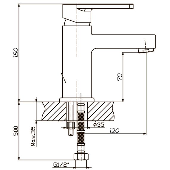 Смеситель для умывальника Haiba Gudini 001 (HB0145) | Зображення 1