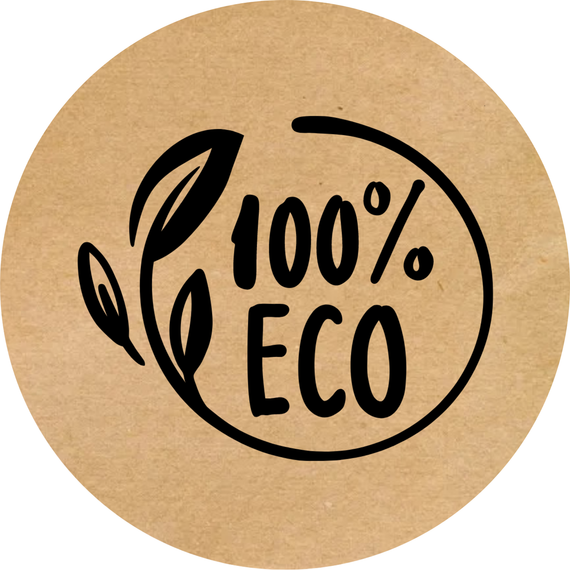 Этикетка круглая крафт "Eco 05", Диаметр 50 мм, 250 шт/рулон, Viskom