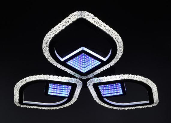 Люстра світлодіодна стельова LED світильник для квартири на стелю лед з пультом 26034 Чорний 8х53х53 см. | Зображення 6