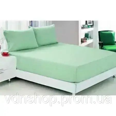 М'ятне Простирадло махрове на резинці з наволочками Anisa (220х240+30 см)