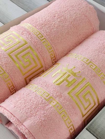 Полотенца подарочные Moz versace persik набор 2шт