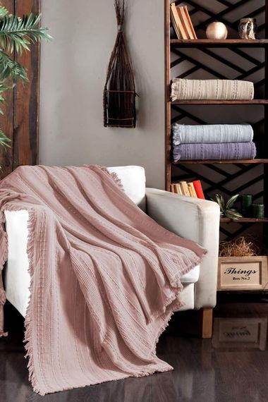 Вафельная Простынь-покрывало First Choice Sole 220×240 см. Pudra
