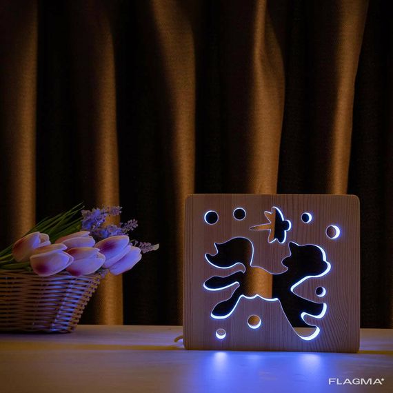 Светильник ночник ArtEco Light из дерева LED "Пони и стрекоза" с пультом и регулировкой... | Зображення 8