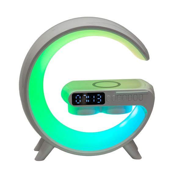 Портативная колонка с зарядкой для телефона и RGB-подсветкой 15 Вт, белая | Зображення 2