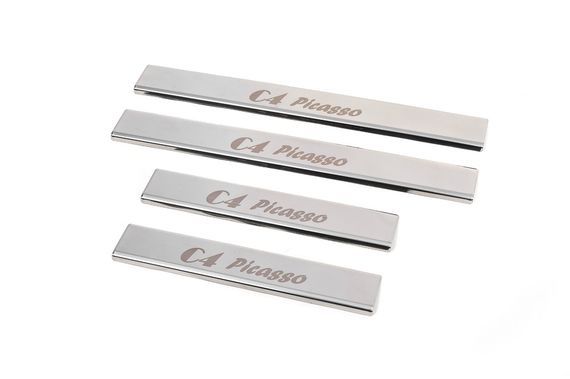 Накладки на пороги Carmos (4 шт, нерж.) для Citroen C-4 Picasso 2013-2024 гг | Зображення 1