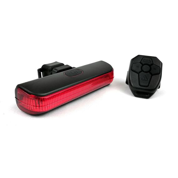 Задній ліхтар-мигалка USB з покажчиком поворотів з пульта (DEN-050)