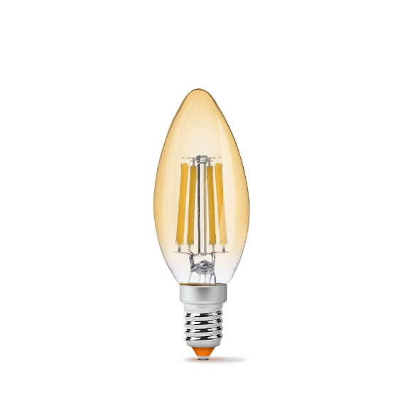 Лампа C37 6W E14 2200К 220V Filament A LED Videx | Зображення 1