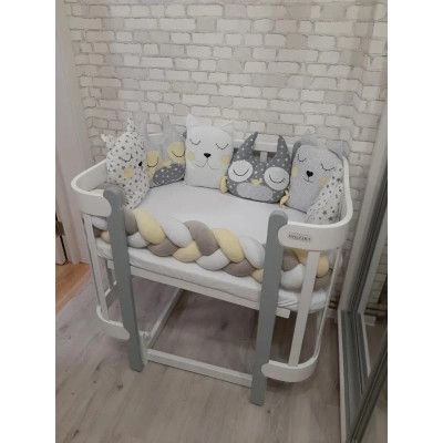 Кроватка Ingvart трансформер Nika 60 Slim с опускной боковинкой (60х94, 60х120) бело-серая (872900107040) | Зображення 7
