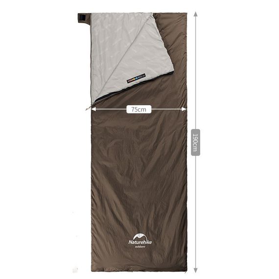 Спальник надлегкий Naturehike Summer LW180 NH21MSD09 правий, (15°C), p-p M, коричневий | Зображення 1