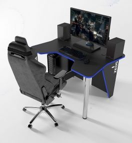 Стол геймерский игровой ZEUS IGROK-3L с LED подсветкой