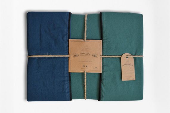 Постельное белье Limasso Stonewashed Essualte 200 х 220 см Dress Blue - Dark Green | Зображення 9