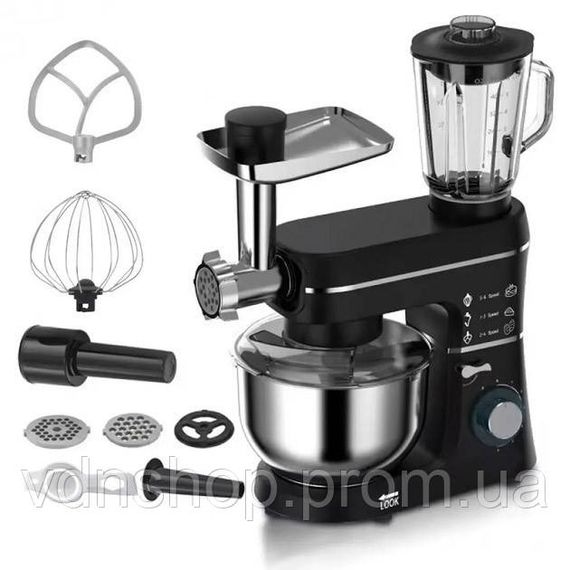 Тістомісильник з великою чашею Domotec 6676B 5в1 10 Л 1400 W, Стаціонарний швидкісний міксер RY-21