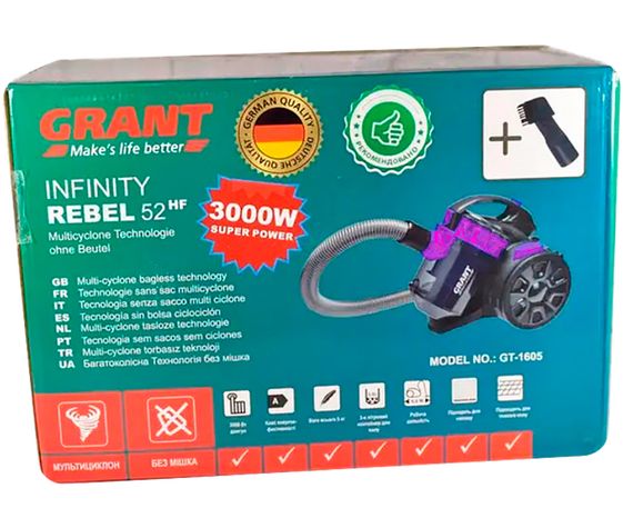 Пилосос безмішковий циклонний рожевий VOLYYX GD-1605 4000 Watt (46715-1605 PINK_1381) | Зображення 7