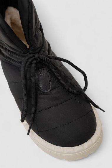 Дутики жіночі зимові на хутрі, колір чорно-бежевий, 248RFM100 | Зображення 1