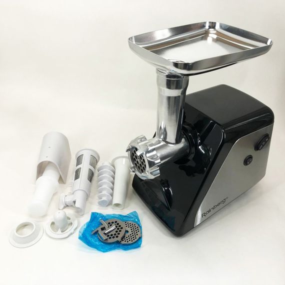 Мясорубка для домашней колбасы Rainberg RB-676 3800W, Мощная мясорубка многофункциональная NL-112 2 скорости | Зображення 2