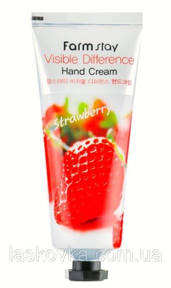 Крем для рук з екстрактом полуниці Farmstay Visible Strawberry Hand Cream, 100 ml | Зображення 3
