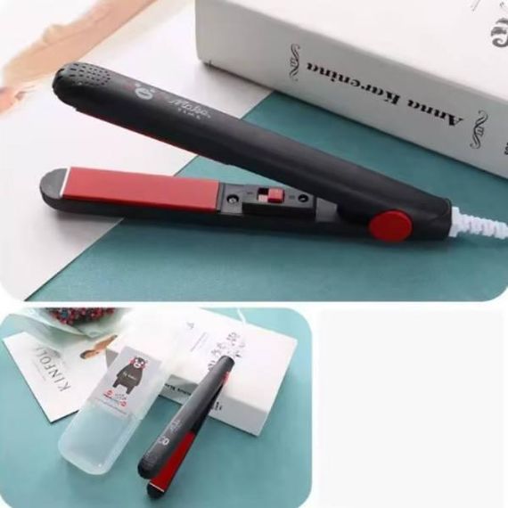 Міні-плойка прасок для волосся дорожня Make Time Чорний з червоним