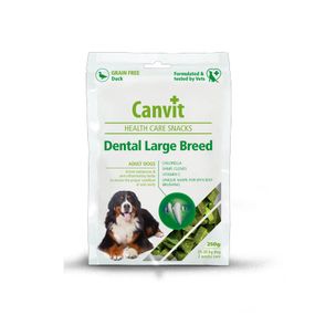Ласощі для здоров'я зубів у собак великих порід Canvit Dental Large Breed з качкою 250 гр