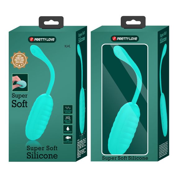 Віброяйце Pretty Love Kirk Super Soft Silicone, бірюзове | Зображення 6