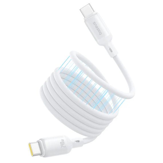 Дата кабель Baseus PicoGo Magnetic Liquid Silicone Type-C to Type-C 240W (1m) (P10376800) Moon White | Зображення 2