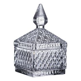 Конфетница стеклянная с крышкой 8.5х8.5х15 см квадратная HP-YH-41