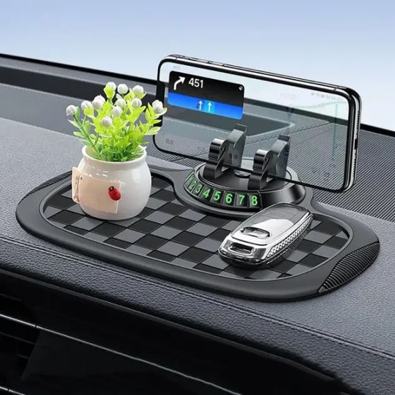 Багатофункціональний килимок з тримачем для телефону і паркувальною карткою