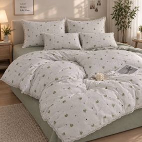 Постільна білизна полуторна з демісезонною ковдрою з мусліну Colorful Home Print 12 22115 150х210 см